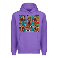 Purple serape gemstone glitter cowhide lady of guadalupe Premium Hoodie - RanaPortraitStore