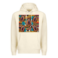 Sandshell serape gemstone glitter cowhide lady of guadalupe Premium Hoodie - RanaPortraitStore