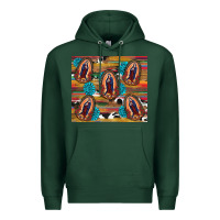 Sports Green serape gemstone glitter cowhide lady of guadalupe Premium Hoodie - RanaPortraitStore