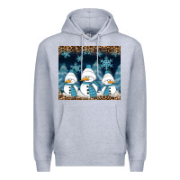 Heather Grey snowman winter Premium Hoodie - RanaPortraitStore