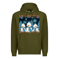 Army Green snowman winter Premium Hoodie - RanaPortraitStore