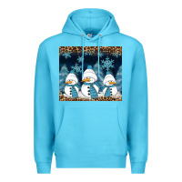 Ocean Blue snowman winter Premium Hoodie - RanaPortraitStore