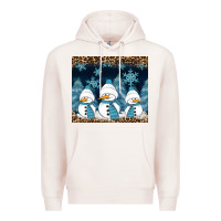 Pale Pink snowman winter Premium Hoodie - RanaPortraitStore
