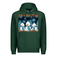 Sports Green snowman winter Premium Hoodie - RanaPortraitStore