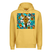 Antique Gold sunflower cross cowhide gemstones Premium Hoodie - RanaPortraitStore