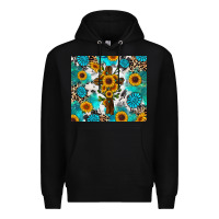 Black sunflower cross cowhide gemstones Premium Hoodie - RanaPortraitStore