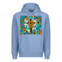 Colony Blue sunflower cross cowhide gemstones Premium Hoodie - RanaPortraitStore