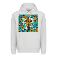 Dove Grey sunflower cross cowhide gemstones Premium Hoodie - RanaPortraitStore