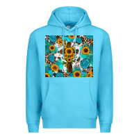 Ocean Blue sunflower cross cowhide gemstones Premium Hoodie - RanaPortraitStore