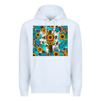 White sunflower cross cowhide gemstones Premium Hoodie - RanaPortraitStore