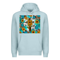 Blue Mist sunflower cross cowhide gemstones Premium Hoodie - RanaPortraitStore