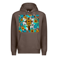 Coffee sunflower cross cowhide gemstones Premium Hoodie - RanaPortraitStore