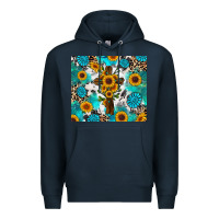 Navy sunflower cross cowhide gemstones Premium Hoodie - RanaPortraitStore