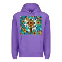 Purple sunflower cross cowhide gemstones Premium Hoodie - RanaPortraitStore