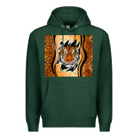 Sports Green tiger scratch mark Premium Hoodie - RanaPortraitStore