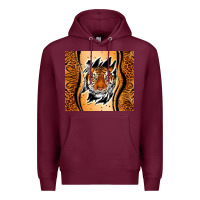 Burgundy tiger scratch mark Premium Hoodie - RanaPortraitStore
