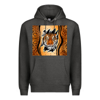 Charcoal Heather tiger scratch mark Premium Hoodie - RanaPortraitStore