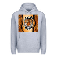 Heather Grey tiger scratch mark Premium Hoodie - RanaPortraitStore