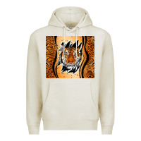 Oatmeal Heather tiger scratch mark Premium Hoodie - RanaPortraitStore
