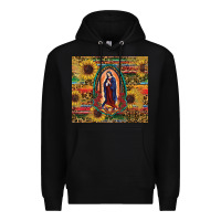 Black sunflower serape lady of guadalupe Premium Hoodie - RanaPortraitStore