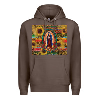 Coffee sunflower serape lady of guadalupe Premium Hoodie - RanaPortraitStore