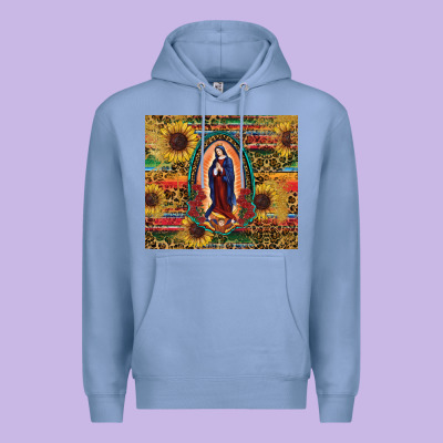 Premium Hoodie sunflower serape lady of guadalupe
