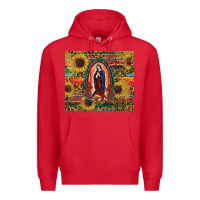 Red sunflower serape lady of guadalupe Premium Hoodie - RanaPortraitStore