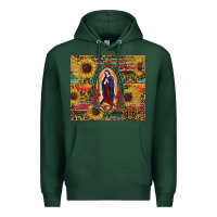 Sports Green sunflower serape lady of guadalupe Premium Hoodie - RanaPortraitStore
