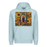 Blue Mist sunflower serape lady of guadalupe Premium Hoodie - RanaPortraitStore