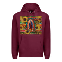 Burgundy sunflower serape lady of guadalupe Premium Hoodie - RanaPortraitStore