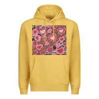 Antique Gold valentines day hearts with leopard and cowhide Premium Hoodie - RanaPortraitStore