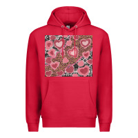 Cardinal valentines day hearts with leopard and cowhide Premium Hoodie - RanaPortraitStore