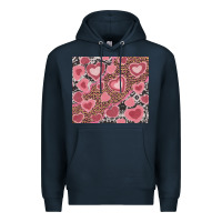 Navy valentines day hearts with leopard and cowhide Premium Hoodie - RanaPortraitStore