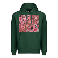 Valentines Day Hearts With Leopard And Cowhide Premium Hoodie | Teevron