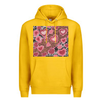 Lemon valentines day hearts with leopard and cowhide Premium Hoodie - RanaPortraitStore