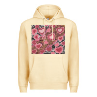 Pina Colada valentines day hearts with leopard and cowhide Premium Hoodie - RanaPortraitStore