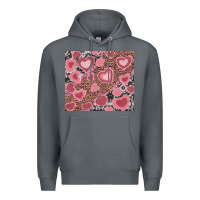Rock valentines day hearts with leopard and cowhide Premium Hoodie - RanaPortraitStore