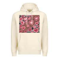 Sandshell valentines day hearts with leopard and cowhide Premium Hoodie - RanaPortraitStore