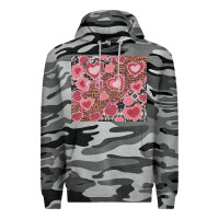 Slate Camo valentines day hearts with leopard and cowhide Premium Hoodie - RanaPortraitStore