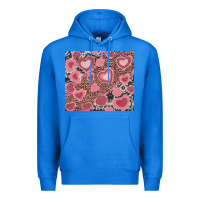 True Royal valentines day hearts with leopard and cowhide Premium Hoodie - RanaPortraitStore