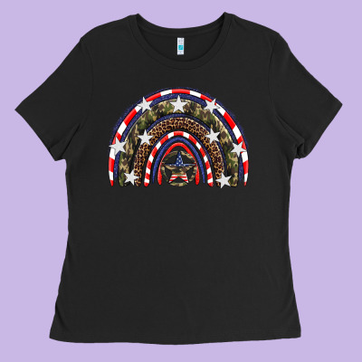 Usa Camouflage Rainbow Ladies Tee Designed By Artiststas