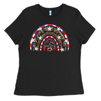 Black usa camouflage rainbow Ladies Tee - Artiststas