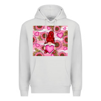 Dove Grey valentines day gnomes Premium Hoodie - RanaPortraitStore