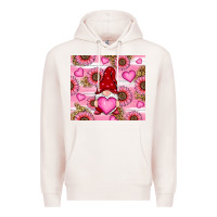 Pale Pink valentines day gnomes Premium Hoodie - RanaPortraitStore