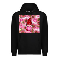 Black valentines day gnomes Premium Hoodie - RanaPortraitStore
