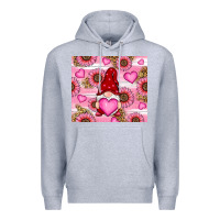 Heather Grey valentines day gnomes Premium Hoodie - RanaPortraitStore