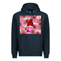 Navy valentines day gnomes Premium Hoodie - RanaPortraitStore