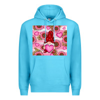 Ocean Blue valentines day gnomes Premium Hoodie - RanaPortraitStore