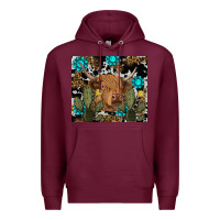 Burgundy western cow Premium Hoodie - RanaPortraitStore