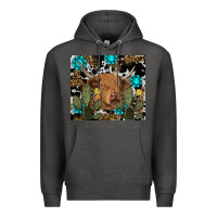 Charcoal Heather western cow Premium Hoodie - RanaPortraitStore
